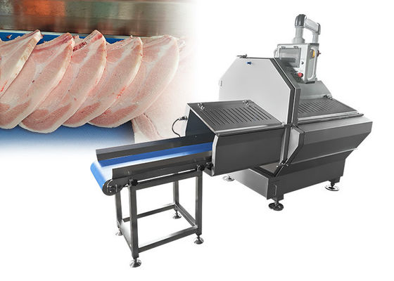 Grote horizontale bevroren vlees snijmachine met portiefunctie om rundvlees en spek te snijden